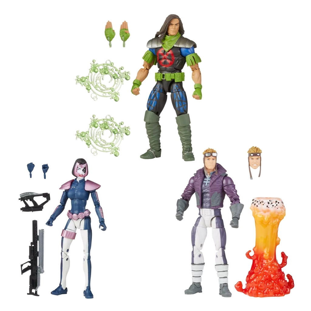 Marvel Legends Series X-Force Domino, Rictor, and Cannonball 3-Pack Action Figures