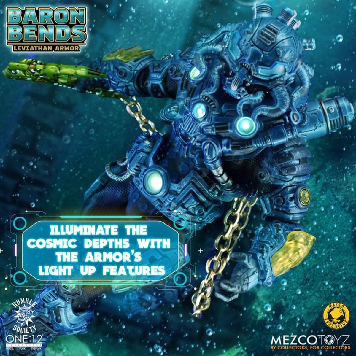 Mezco Rumble Society Baron Bends: Leviathan Armor One:12 Collective Action Figure