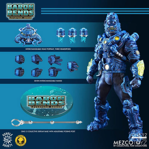 Mezco Rumble Society Baron Bends: Leviathan Armor One:12 Collective Action Figure
