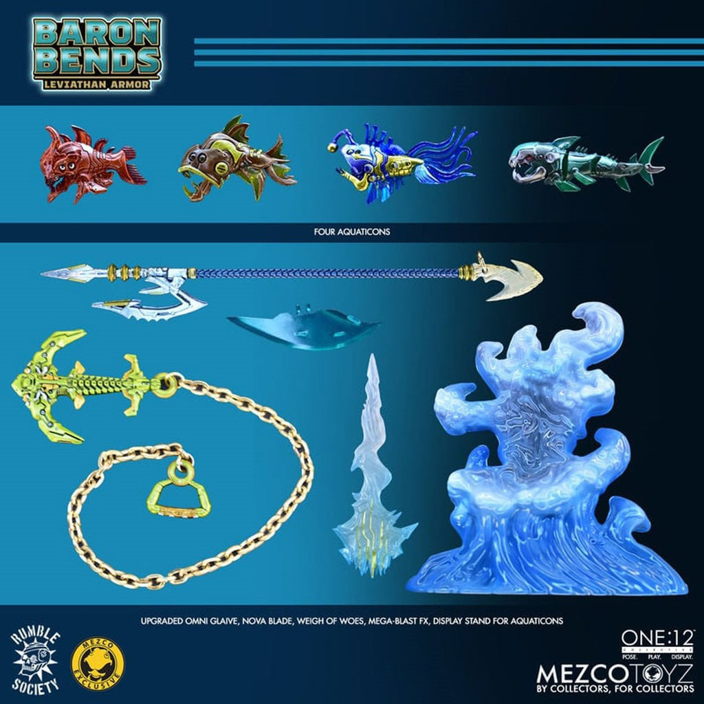 Mezco Rumble Society Baron Bends: Leviathan Armor One:12 Collective Action Figure