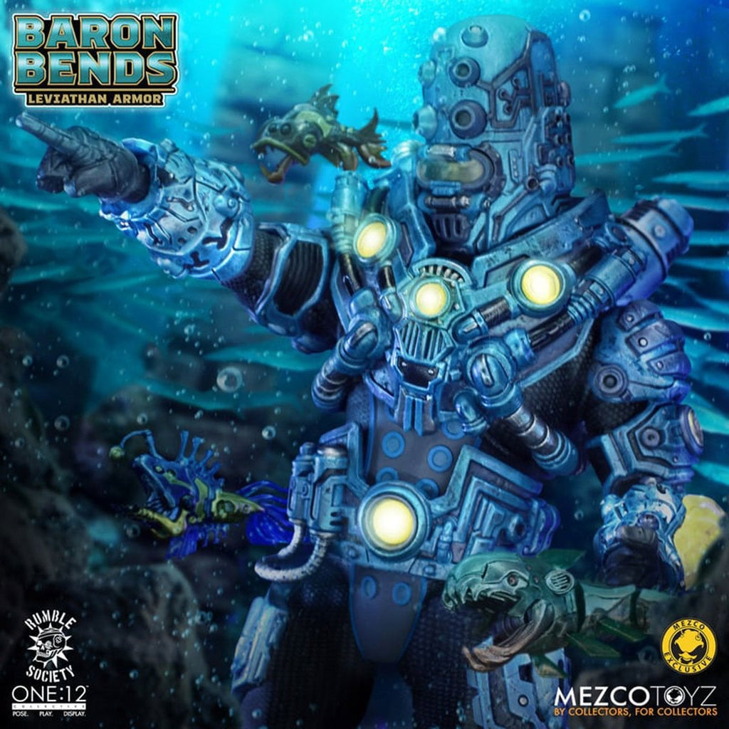 Mezco Rumble Society Baron Bends: Leviathan Armor One:12 Collective Action Figure