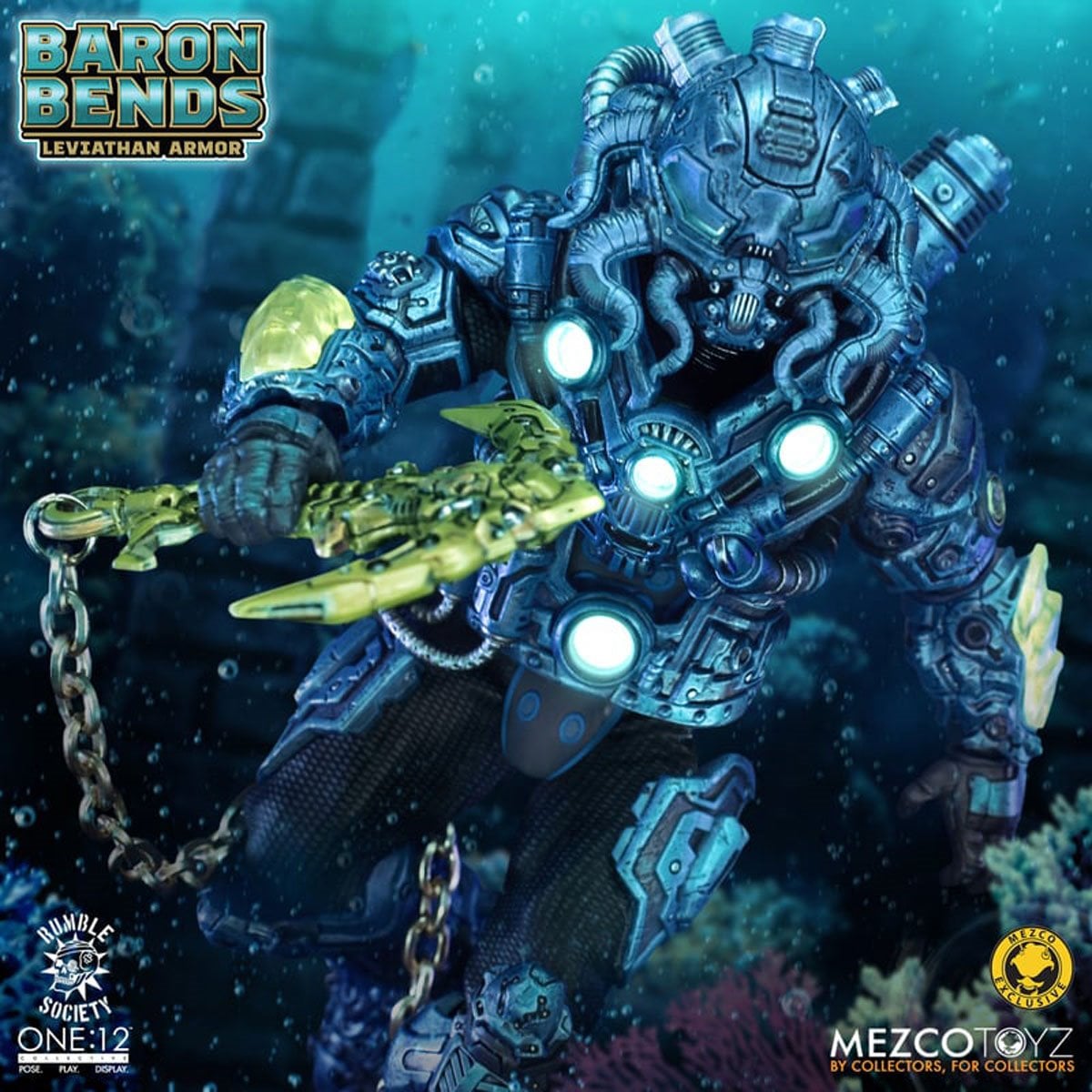 Mezco Rumble Society Baron Bends: Leviathan Armor One:12 Collective Action Figure