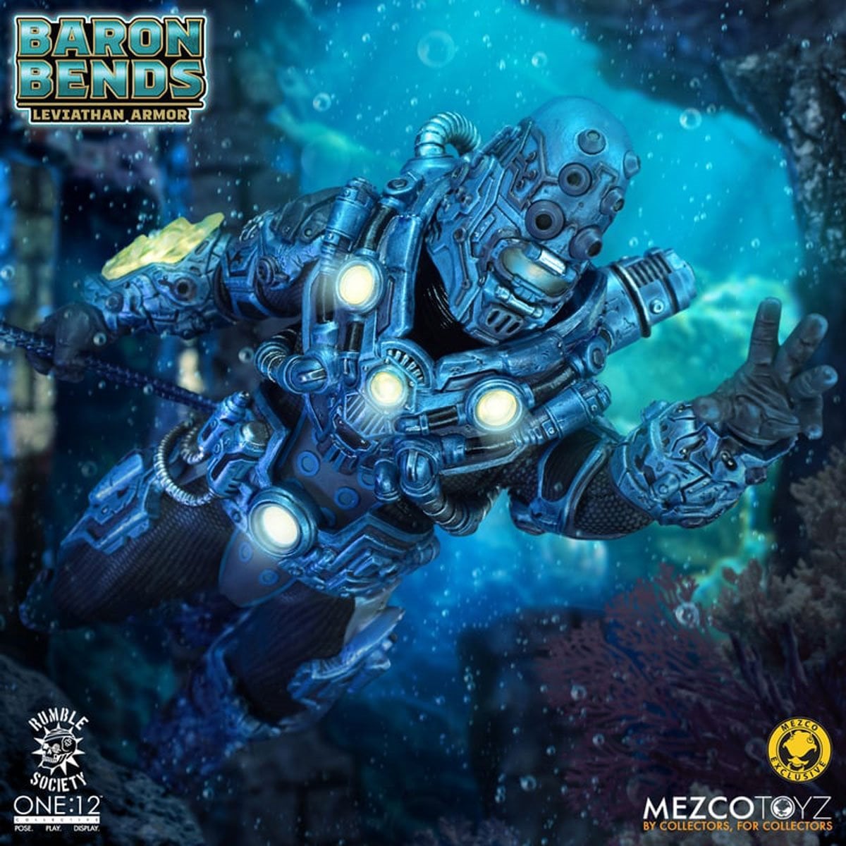 Mezco Rumble Society Baron Bends: Leviathan Armor One:12 Collective Action Figure