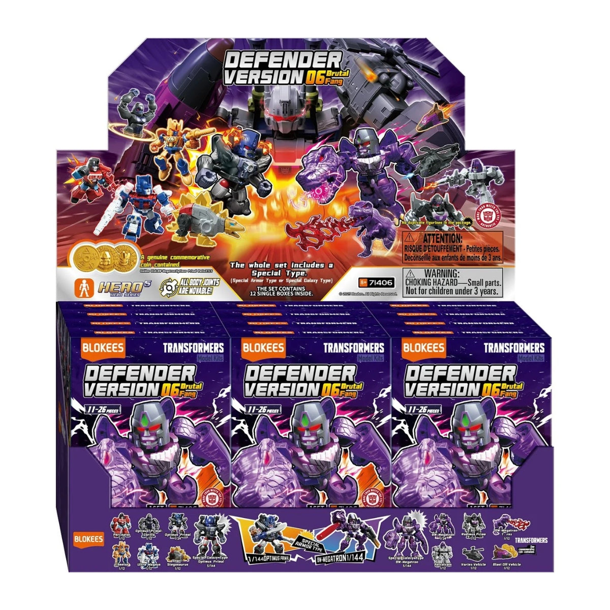 Blokees Transformers Defender Version 06 Brutal Fang Mini Model Kit Set of 12