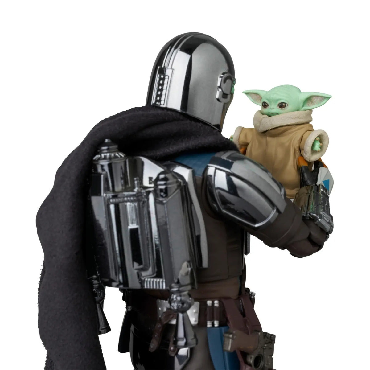 Mafex No.256 The Mandalorian and Grogu (Chrome Version) Action Figure
