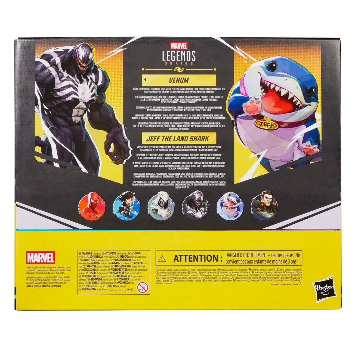 Marvel Legends Series Marvel Rivals Venom and Jeff the Land Shark Action Figures 2-Pack