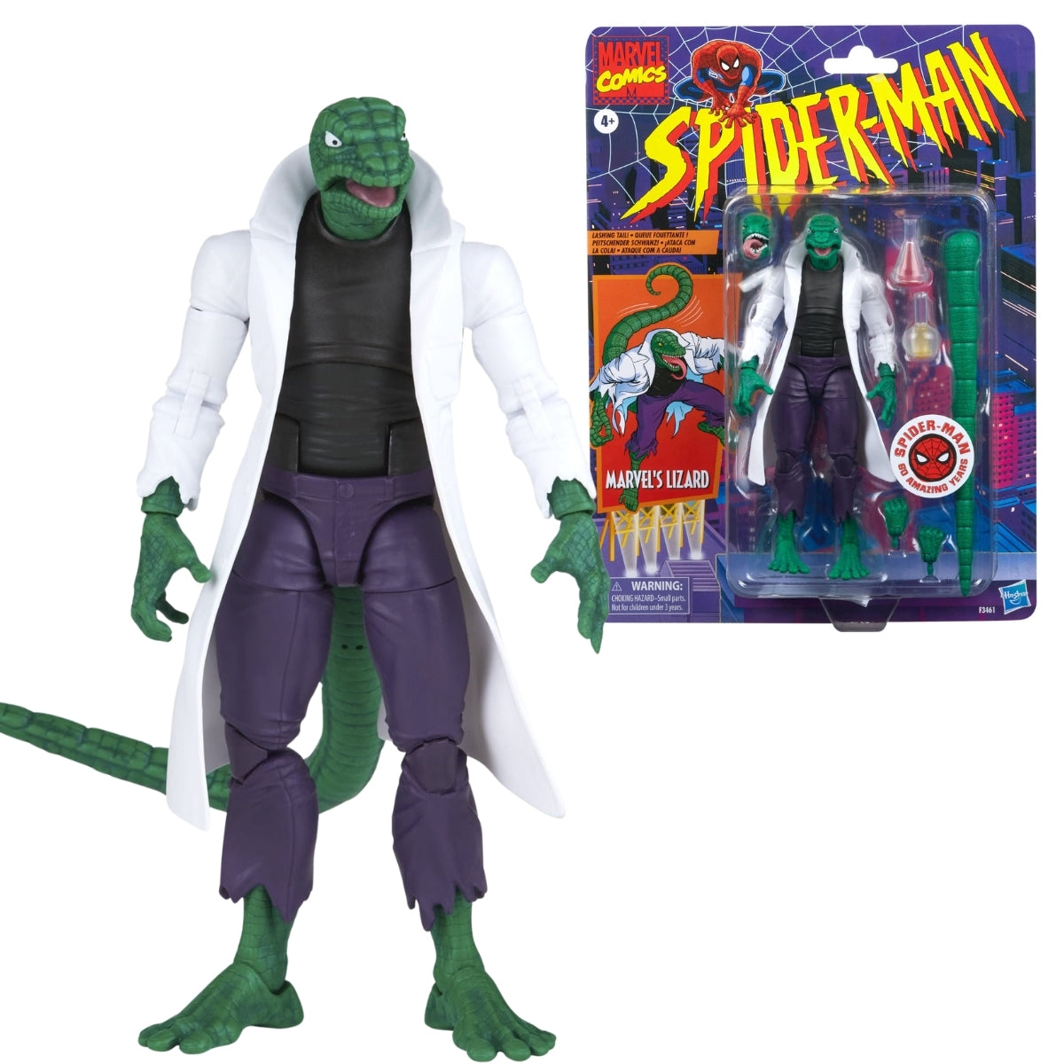 Marvel Legends Spider-Man Retro Cardback Marvel's Lizard 6-Inch Action Figure (Reissue)