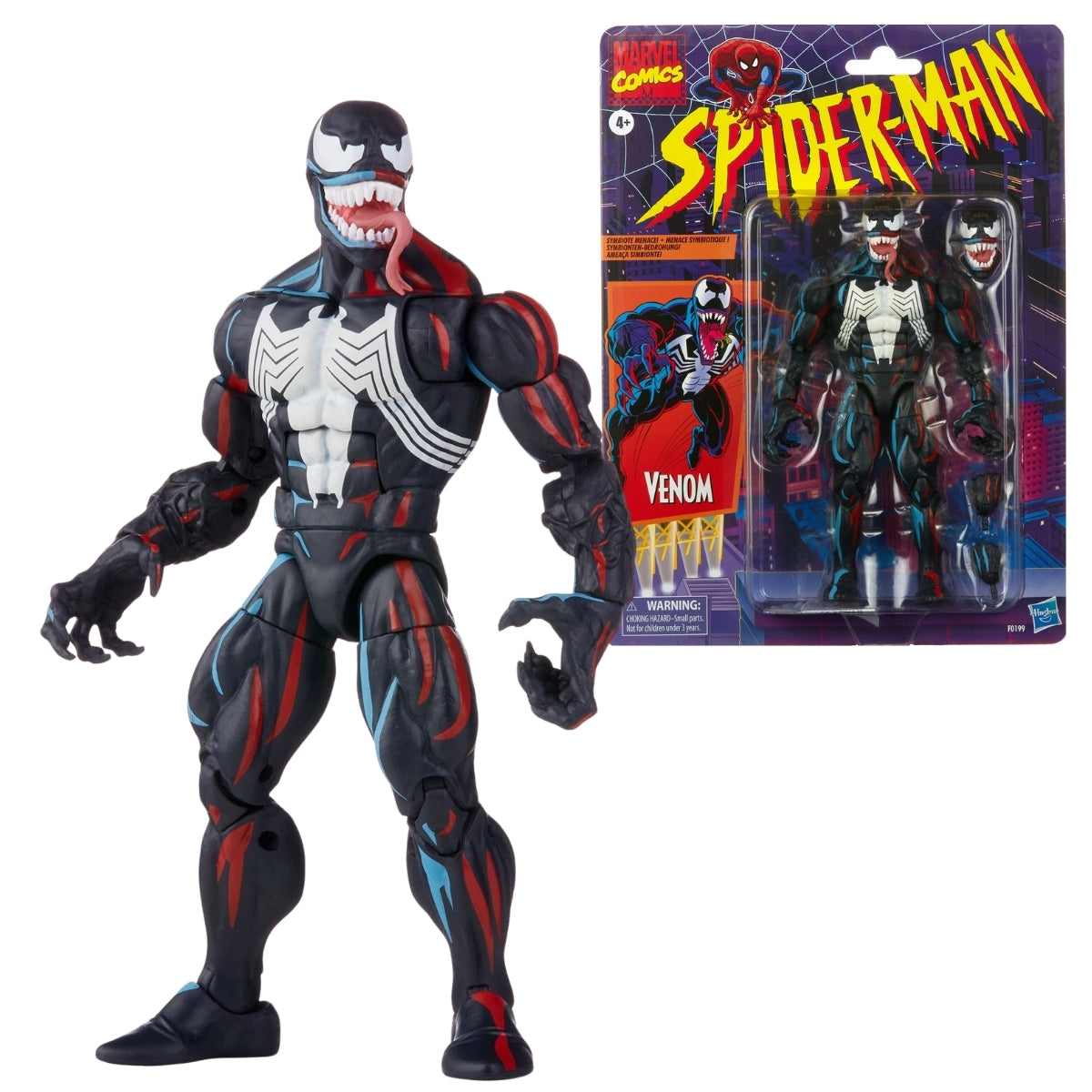 Marvel Legends Spider-Man Retro Cardback Venom 6-Inch Action Figure (Reissue)