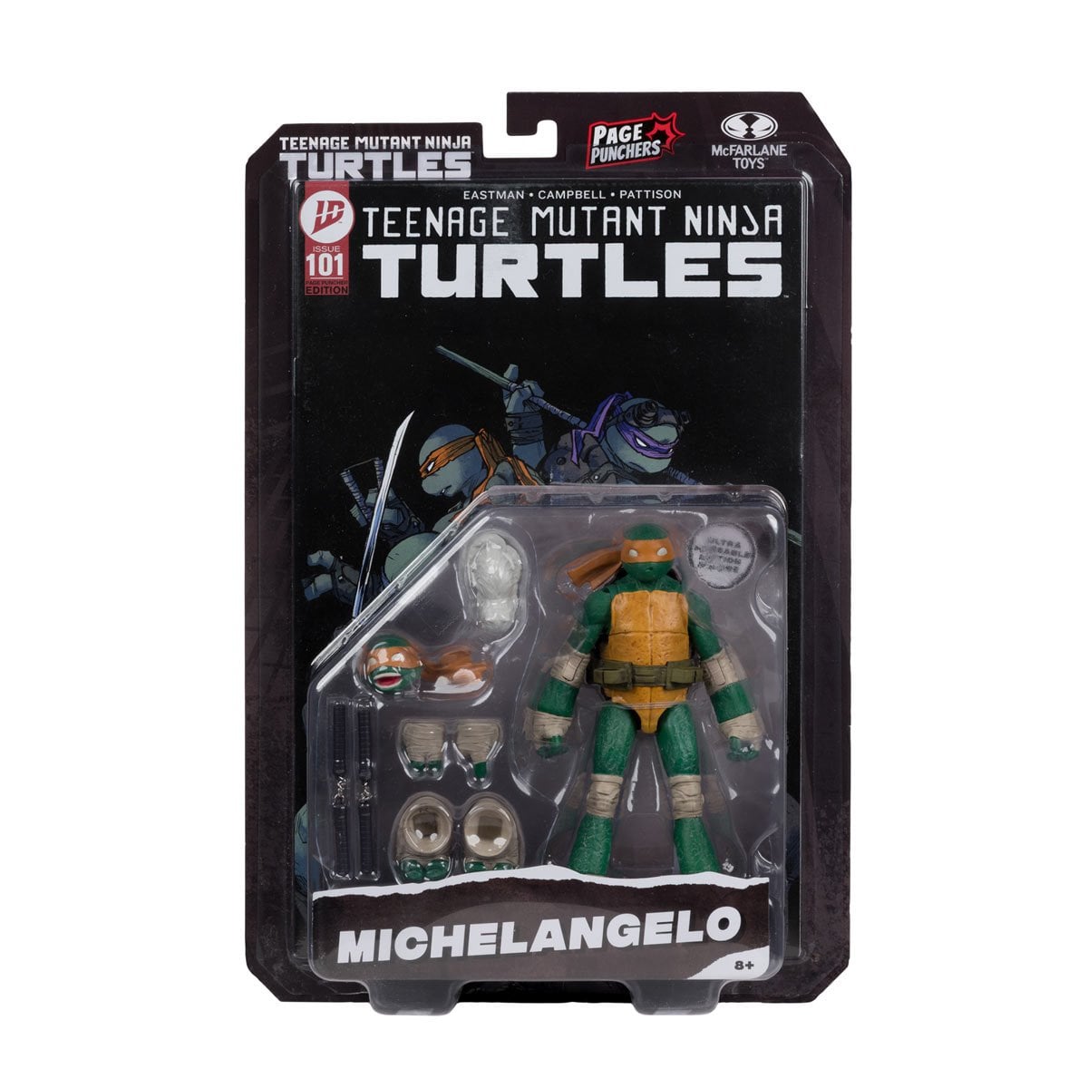 McFarlane Teenage Mutant Ninja Turtles Page Punchers Wave 2 Michelangelo 5-Inch Scale Action Figure with Comic