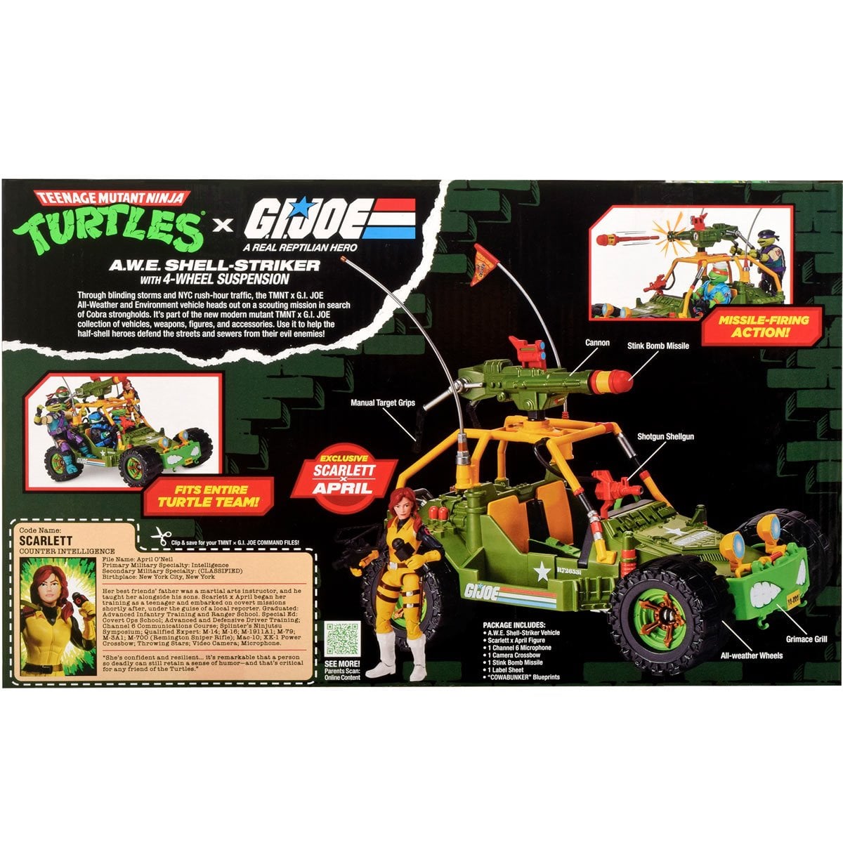 Teenage Mutant Ninja Turtles x G.I. Joe All-Weather and Environment (AWE) Shell-Striker Vehicle with Action Figure