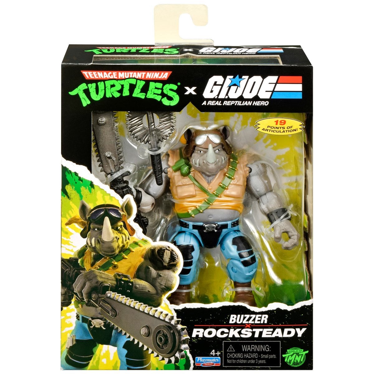 Teenage Mutant Ninja Turtles x G.I. Joe Rocksteady x Buzzer Action Figure