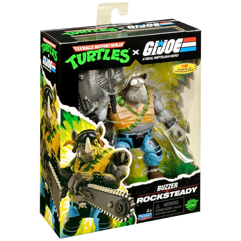 Teenage Mutant Ninja Turtles x G.I. Joe Rocksteady x Buzzer Action Figure
