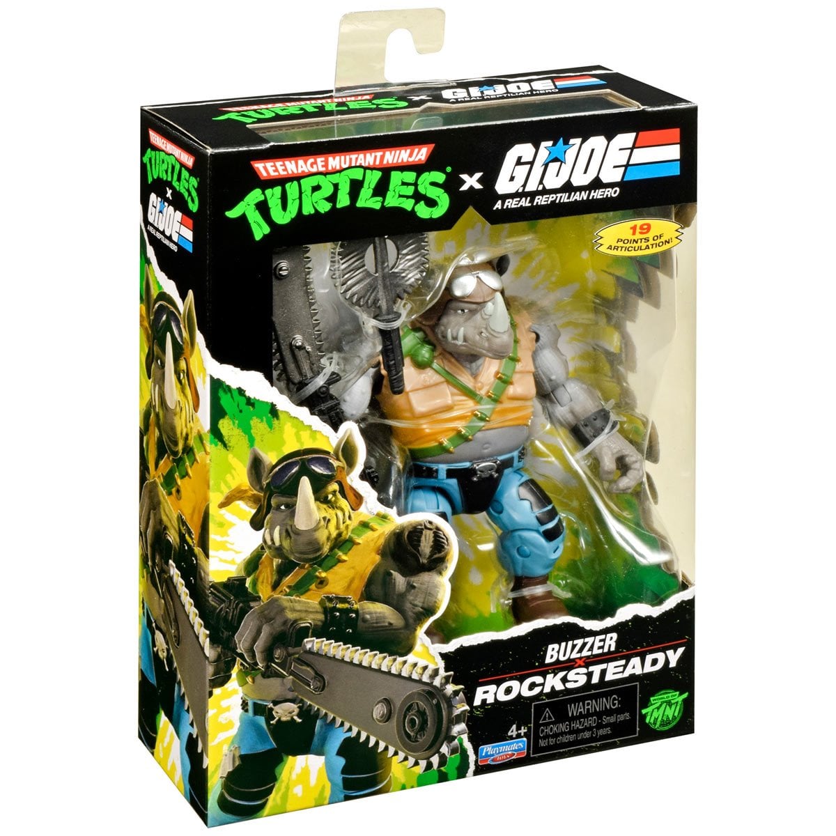 Teenage Mutant Ninja Turtles x G.I. Joe Rocksteady x Buzzer Action Figure
