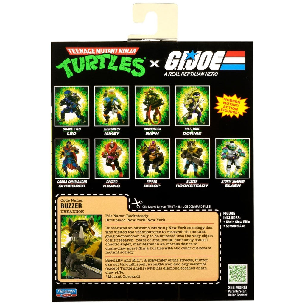 Teenage Mutant Ninja Turtles x G.I. Joe Rocksteady x Buzzer Action Figure