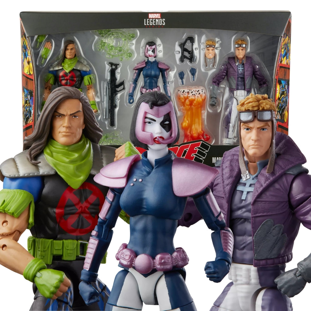 Marvel Legends Series X-Force Domino, Rictor, and Cannonball 3-Pack Action Figures