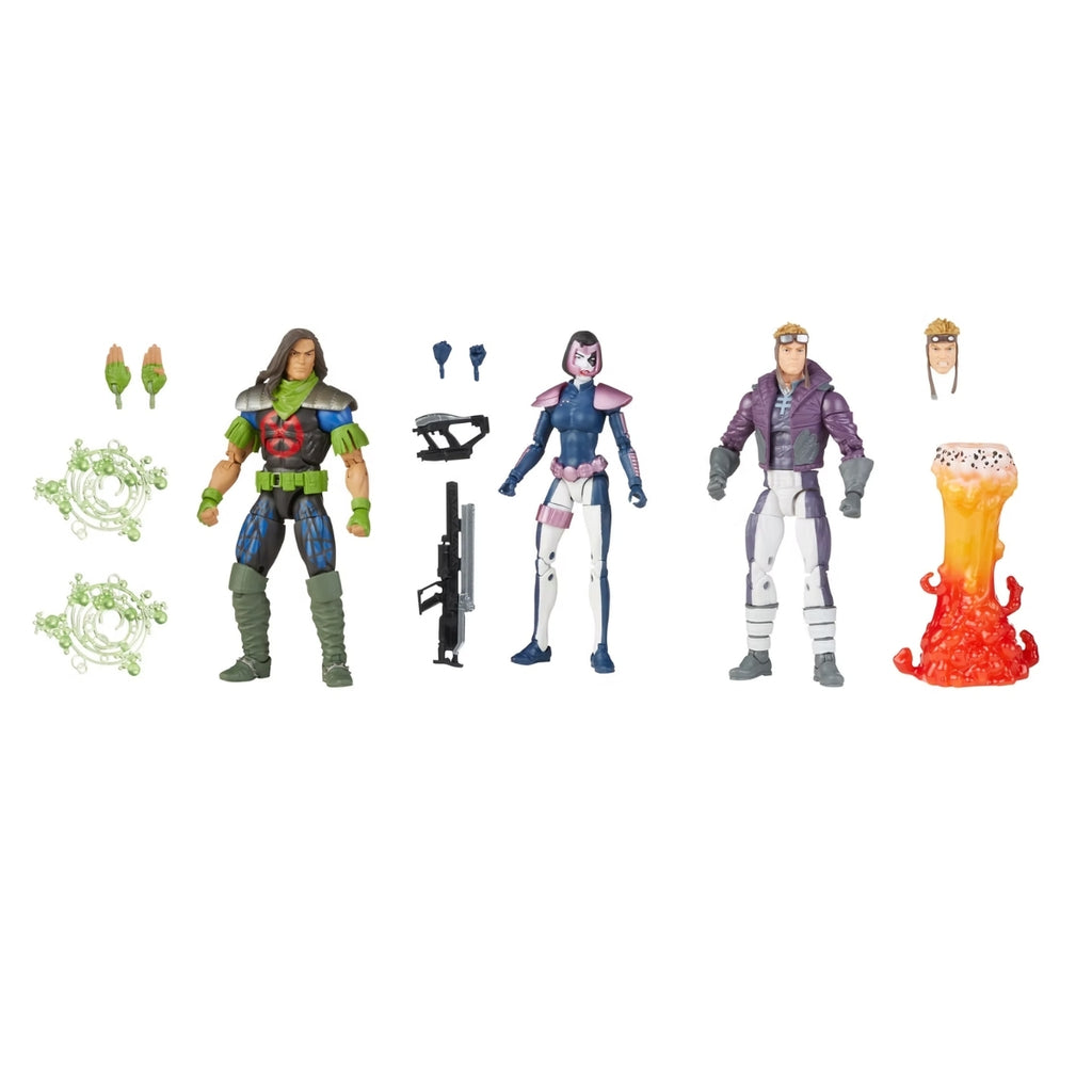 Marvel Legends Series X-Force Domino, Rictor, and Cannonball 3-Pack Action Figures