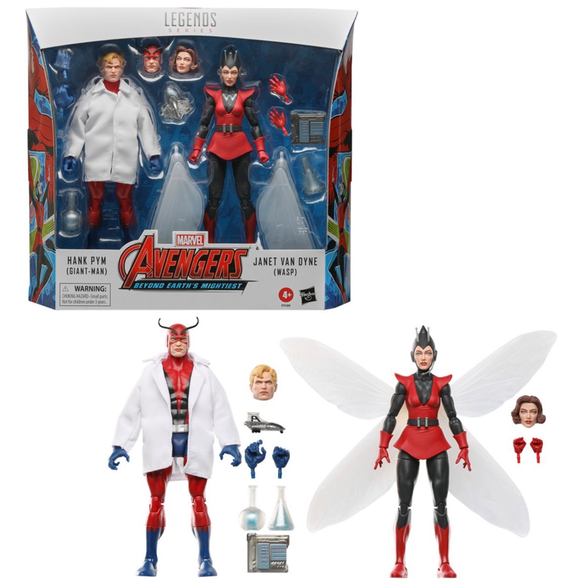 Marvel Legends Series Hank Pym (Giant-Man) and Janet Van Dyne (Wasp) 6-Inch Action Figure 2-Pack