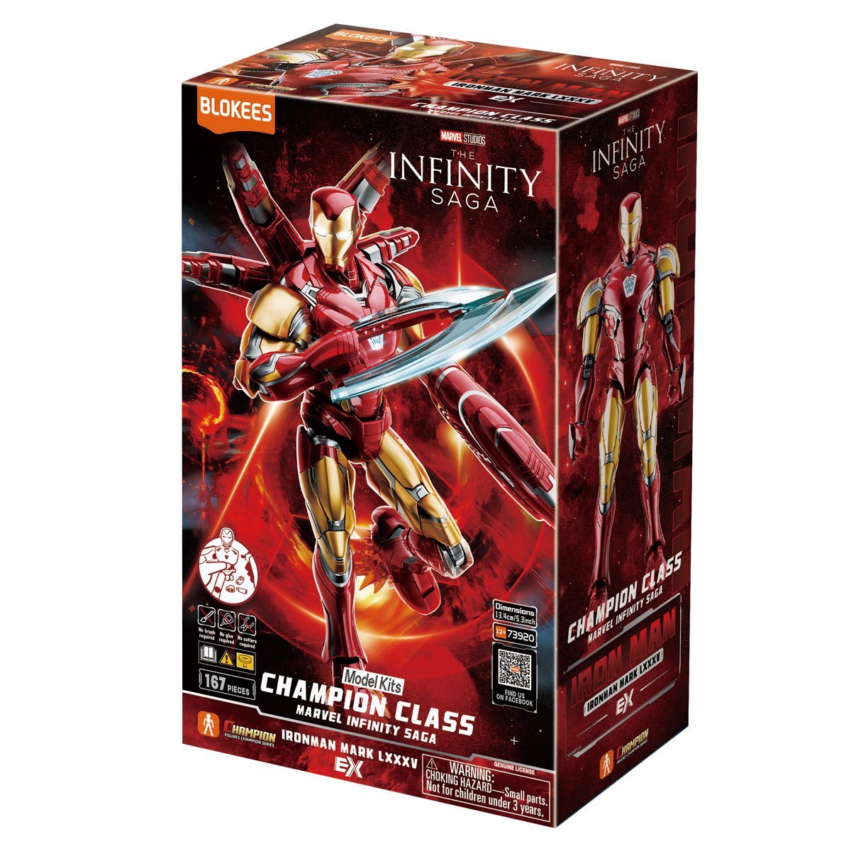 Marvel Infinity Saga Blokees Iron Man MK85 EX Champion Class CC01-EX Model Kit