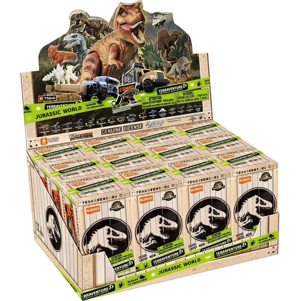 Blokees Jurassic World Terraventure Wave 1 Dinosaur Capture Operation Blind Box Model Kit Set of 12