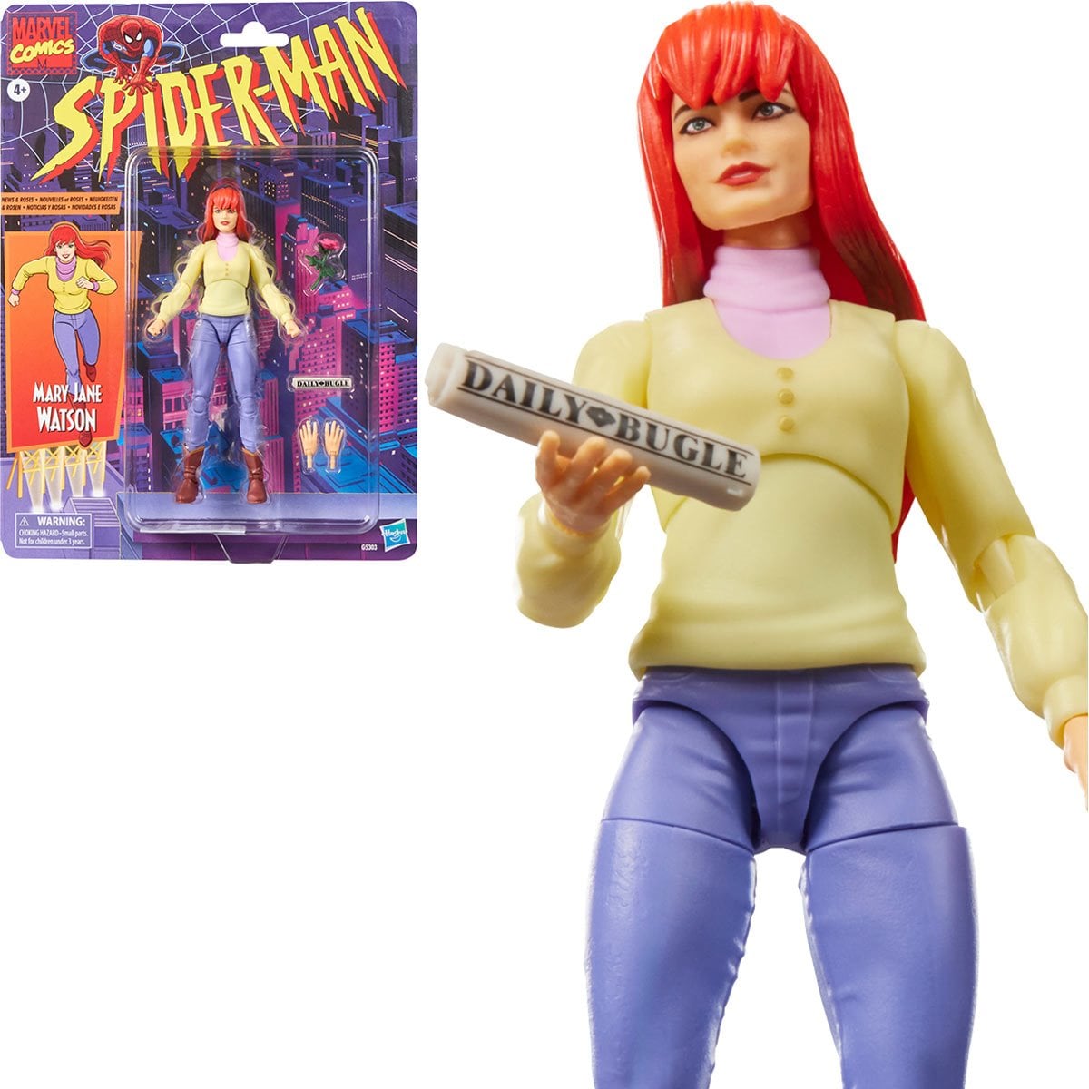 Marvel Legends Spider-Man: The Animated Series Mary Jane Watson Retro Cardback 6-Inch Action Figure