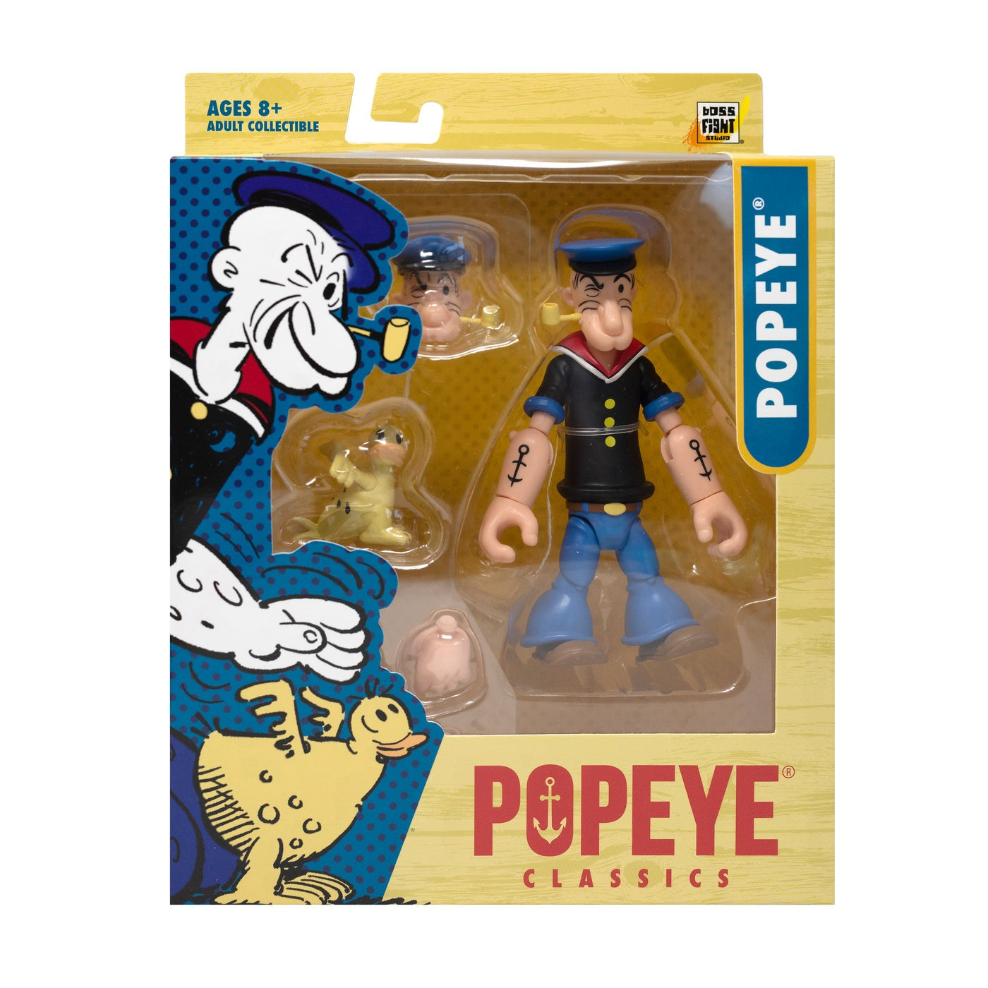 Boss Fight Studio Popeye Classics Action Figure: Popeye 1st Appearance (Black Shirt) Action Figure