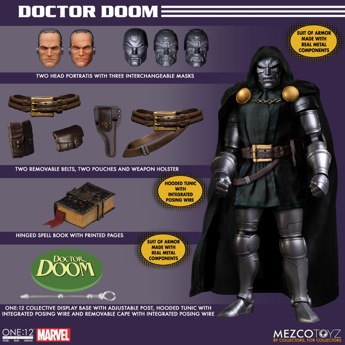 Mezco Doctor Doom One:12 Collective Action Figure, Reissue