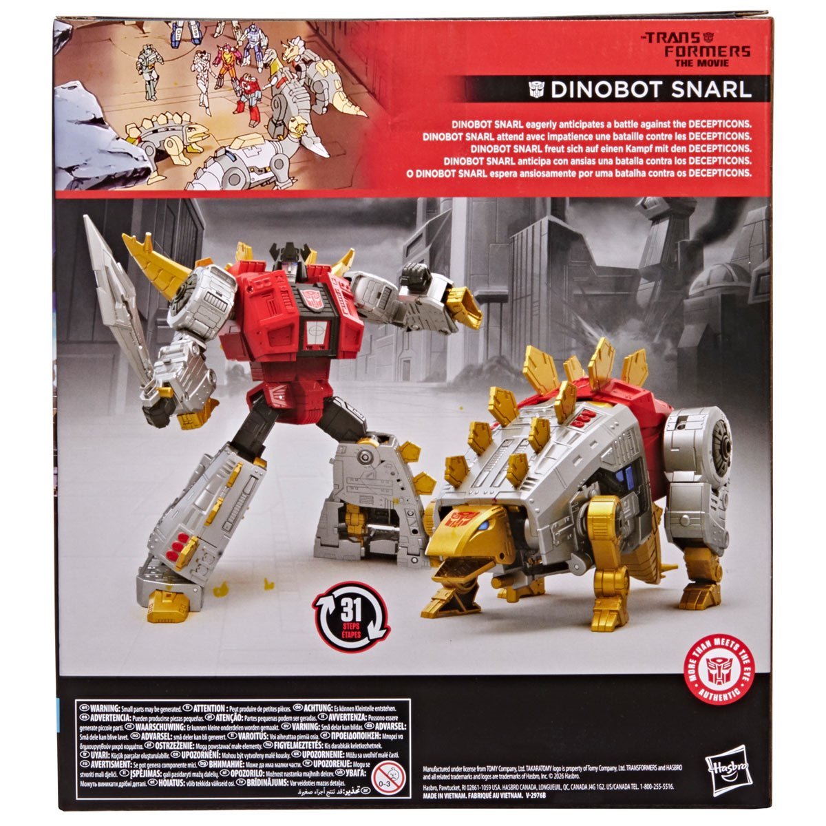 Transformers Studio Series 86 Leader Class Transformers: The Movie Dinobot Snarl
